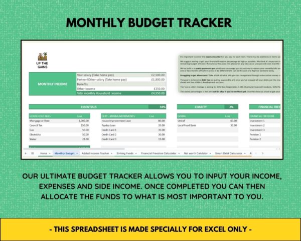 monthly budget tracker